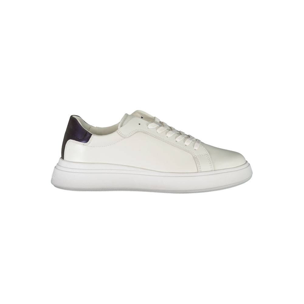 Baskets blanches en cuir pour homme Calvin Klein