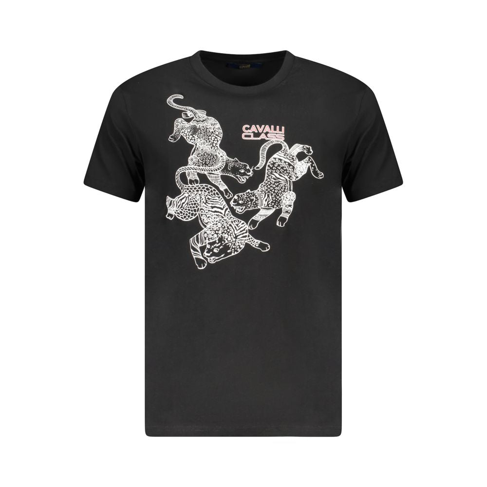 T-shirt en coton noir Cavalli Class pour homme