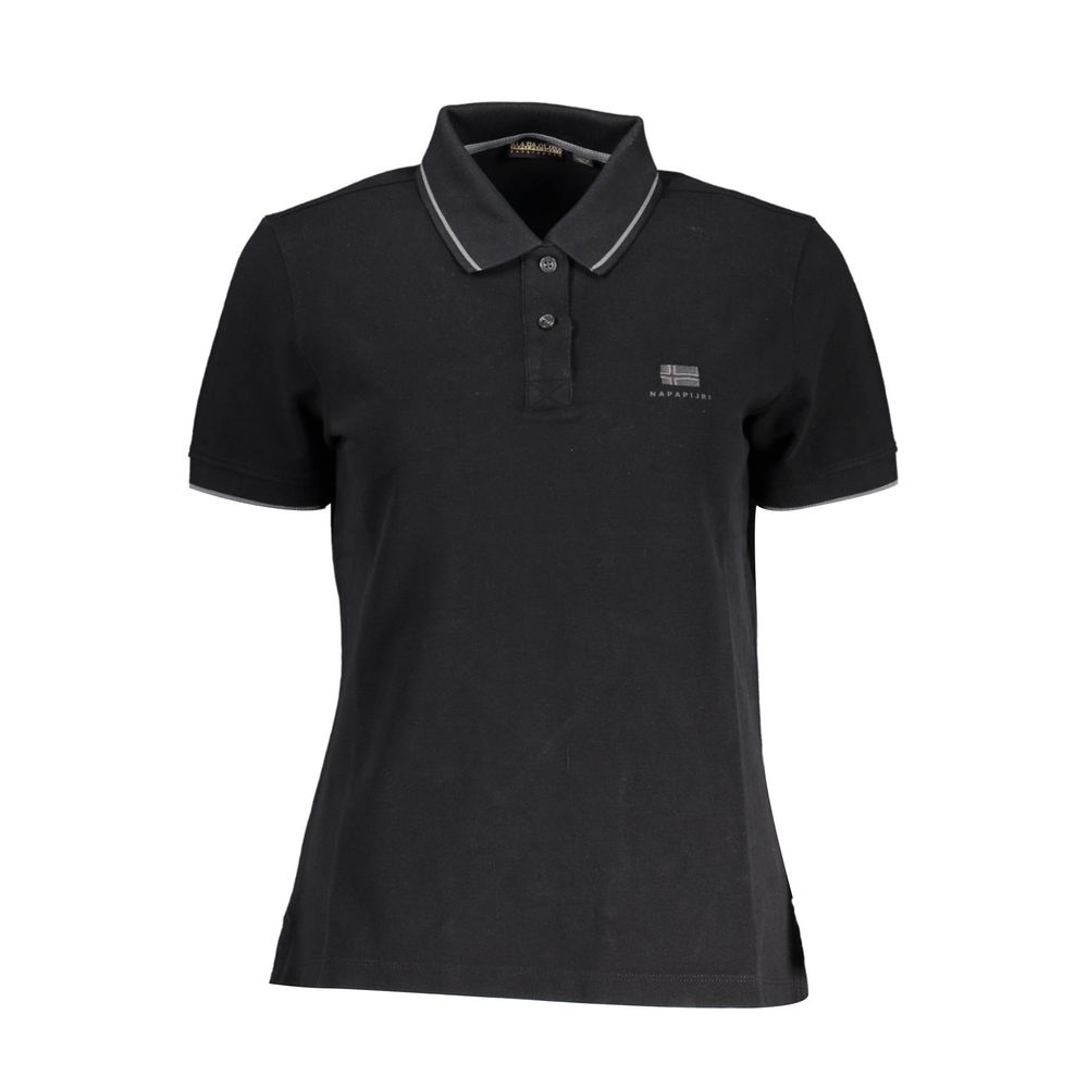 Polo noir en coton pour femme Napapijri