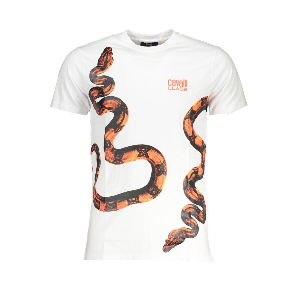 T-shirt homme en coton Cavalli Class blanc