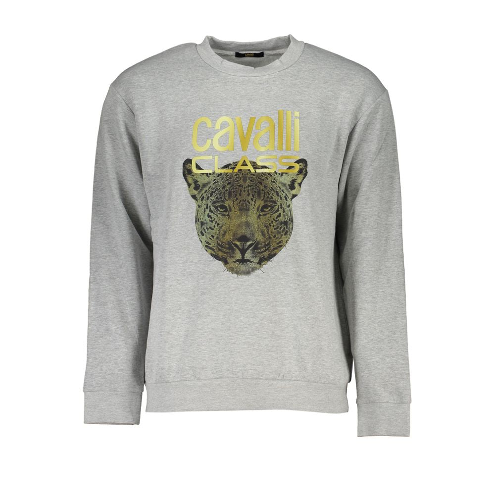 Pull en coton gris Cavalli Class pour homme