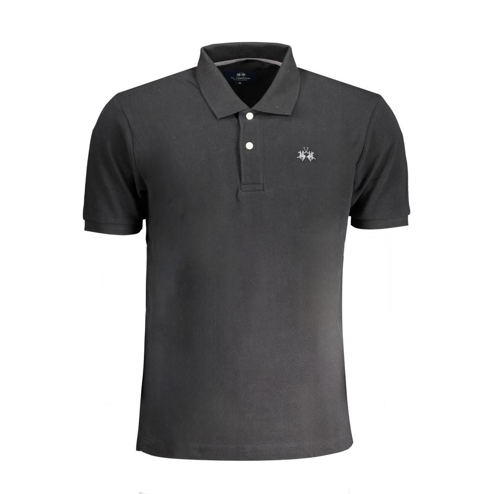 Polo La Martina en coton noir pour homme
