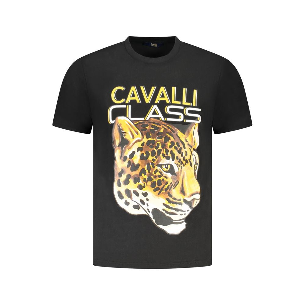 T-shirt en coton noir Cavalli Class pour homme
