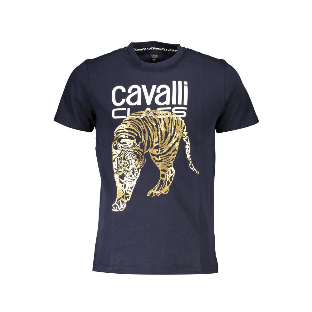 T-shirt homme Cavalli Class en coton bleu