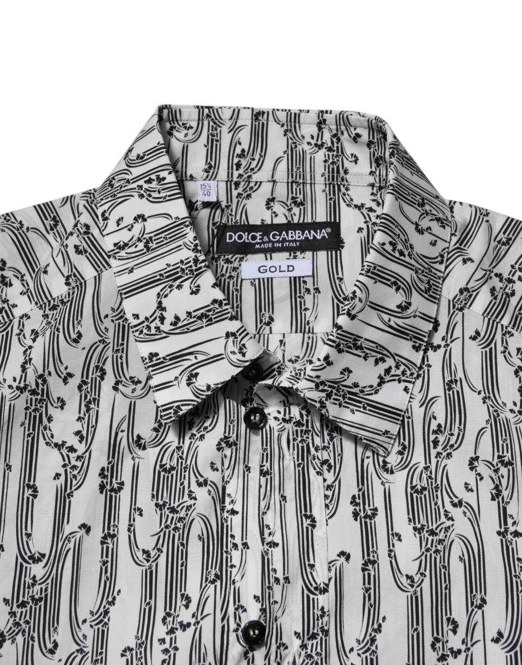Chemise décontractée à manches longues à imprimé floral blanc Dolce & Gabbana