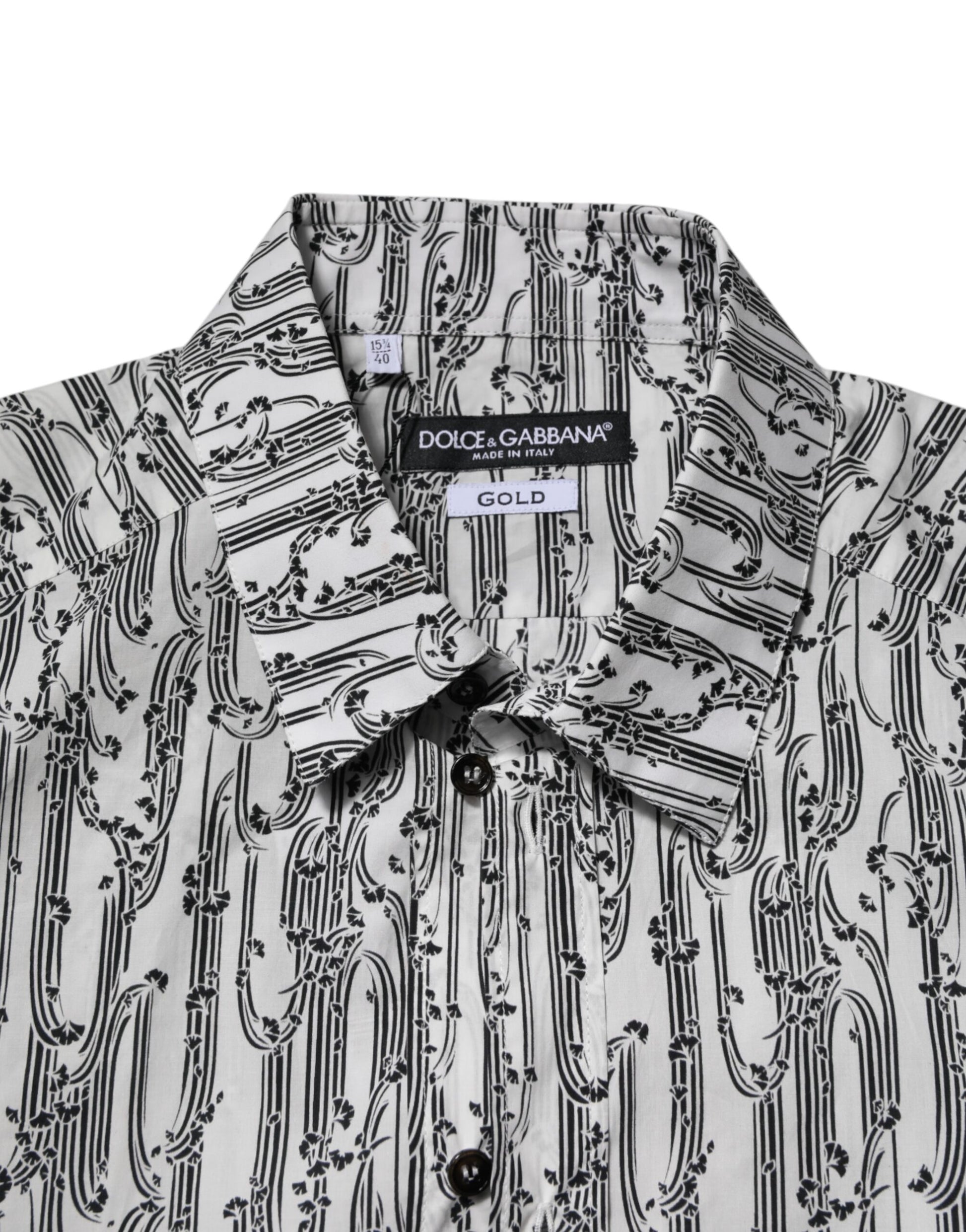Chemise décontractée à manches longues à imprimé floral blanc Dolce & Gabbana