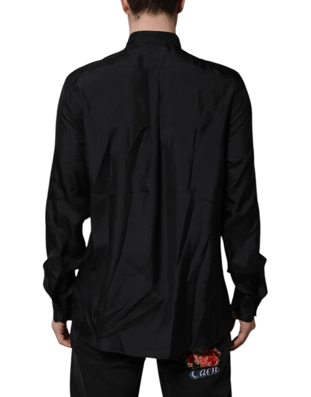 Chemise de soirée habillée pour homme Dolce & Gabbana MARTINI en soie bleu foncé