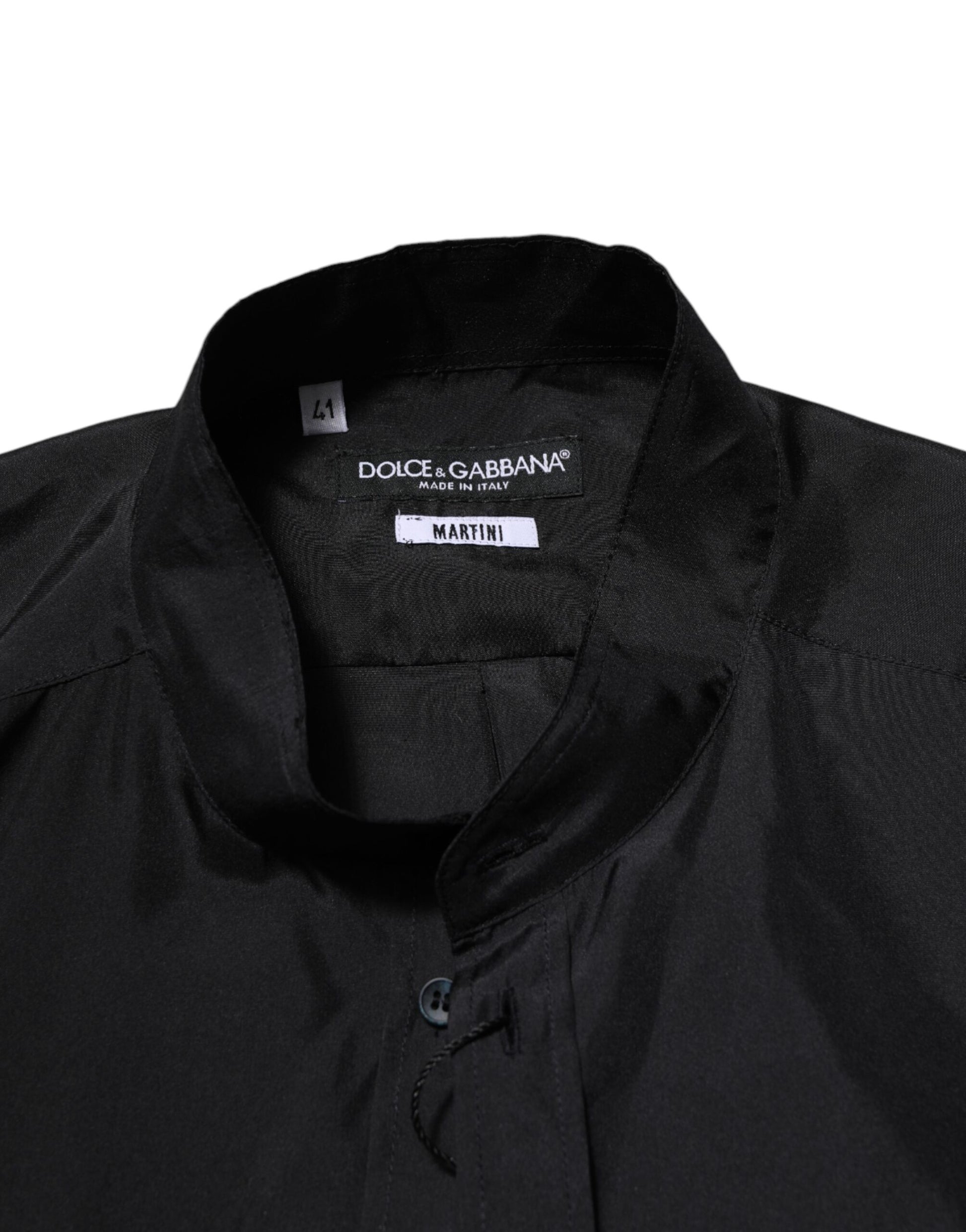Chemise de soirée habillée pour homme Dolce & Gabbana MARTINI en soie bleu foncé