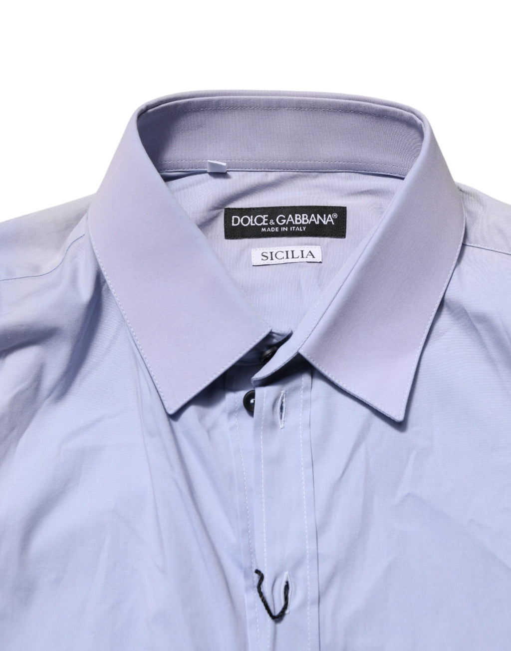 Chemise habillée Dolce & Gabbana en coton bleu SICILIA à manches longues