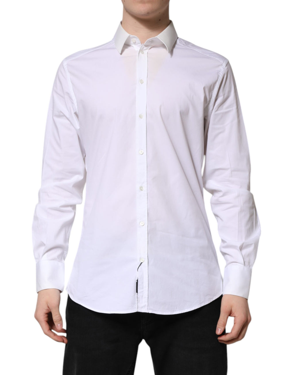 Chemise Dolce & Gabbana en coton blanc GOLD à manches longues