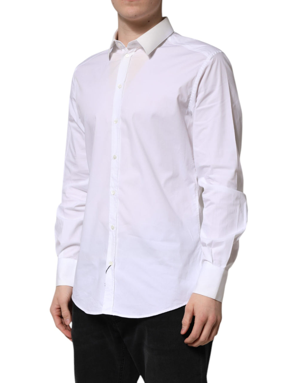 Chemise Dolce & Gabbana en coton blanc GOLD à manches longues