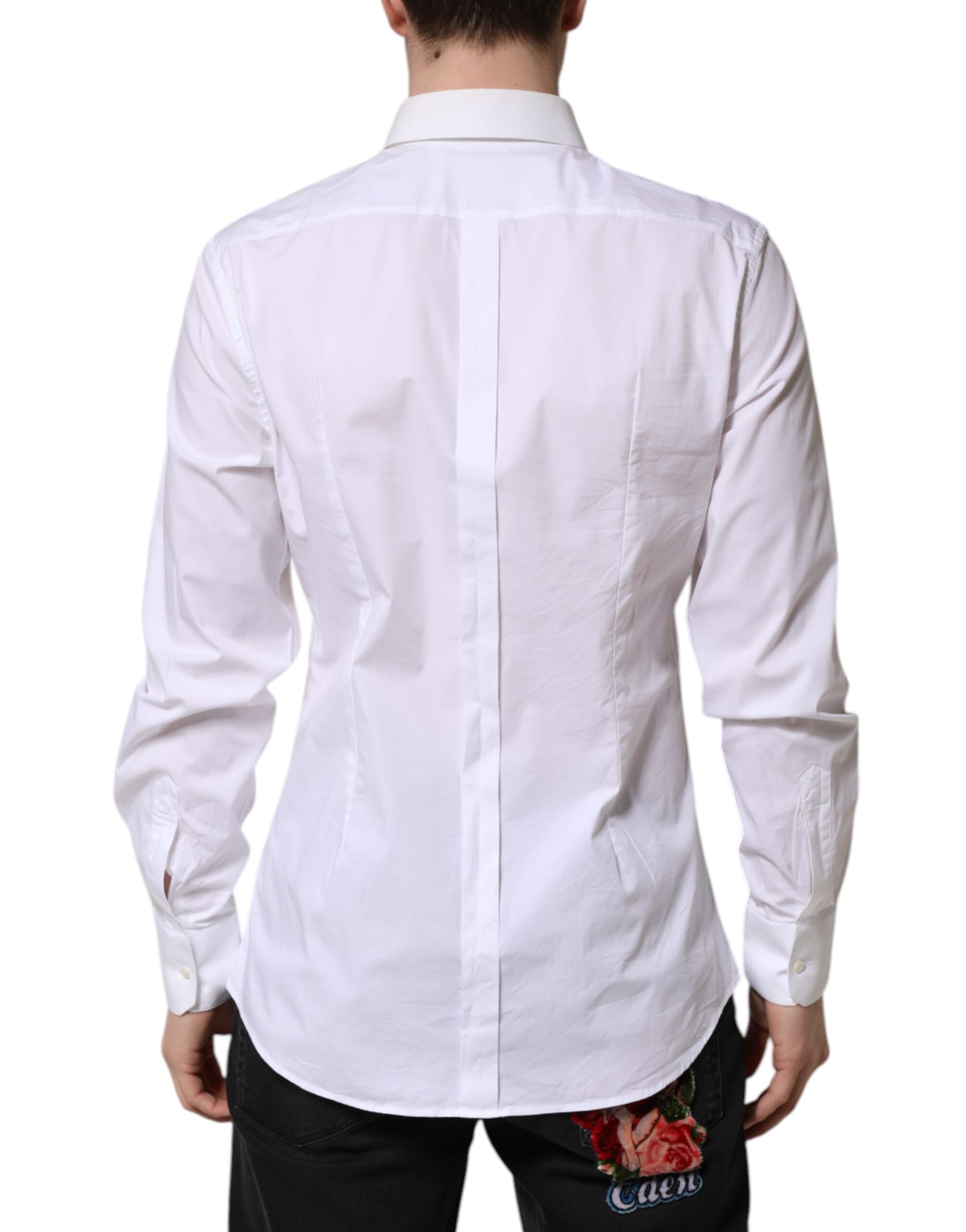 Chemise Dolce & Gabbana en coton blanc GOLD à manches longues