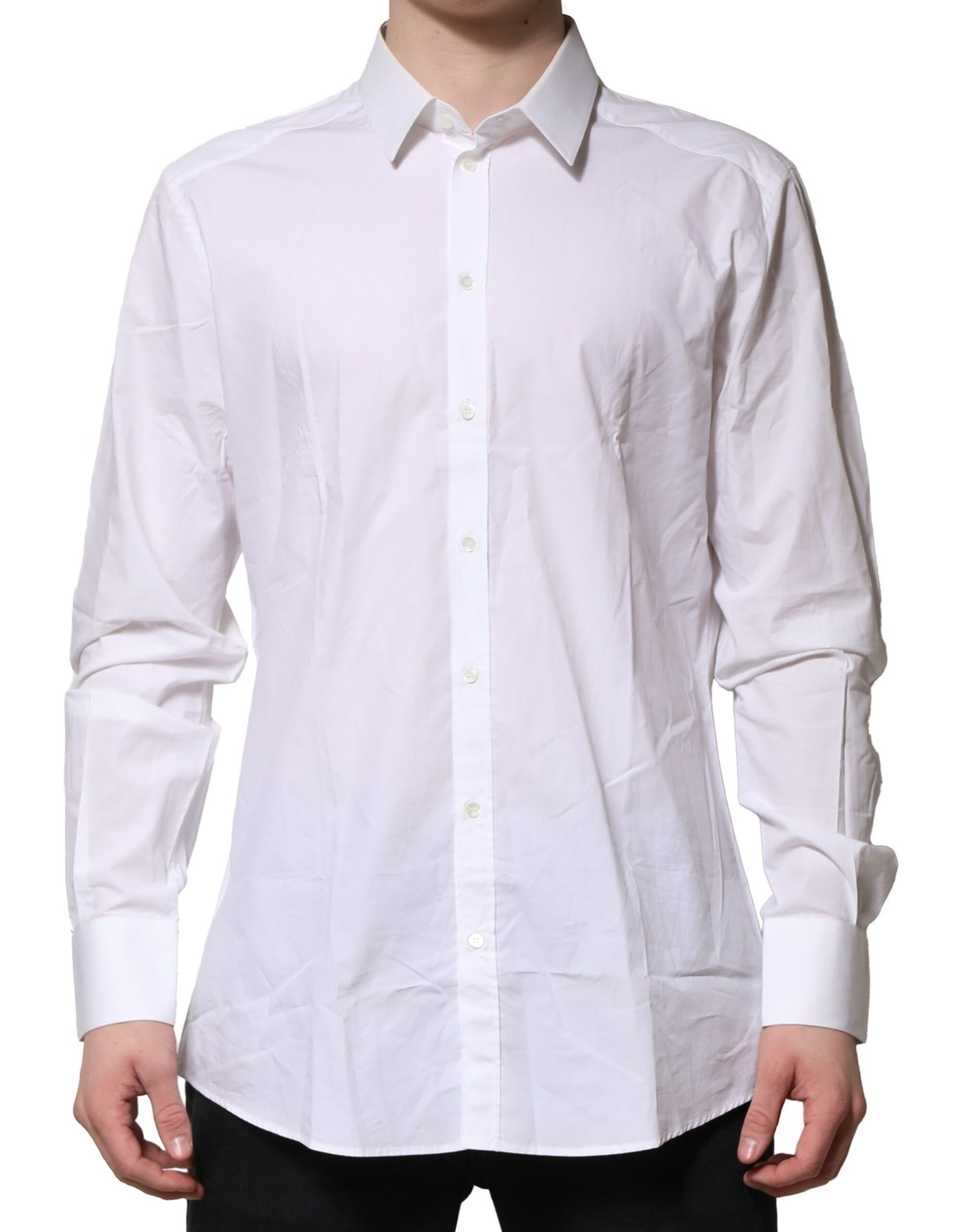 Chemise homme Dolce & Gabbana GOLD en coton blanc à manches longues