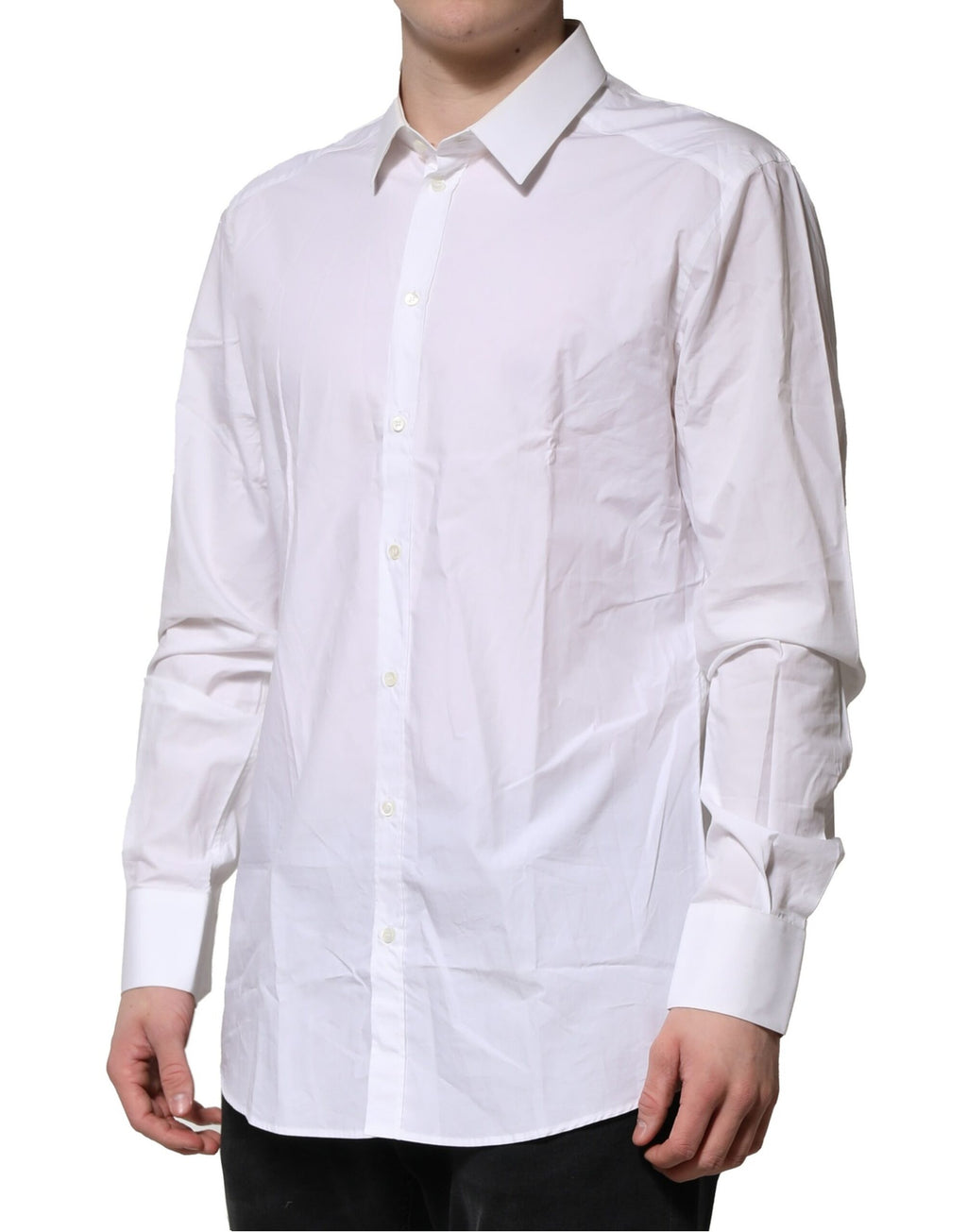 Chemise homme Dolce & Gabbana GOLD en coton blanc à manches longues