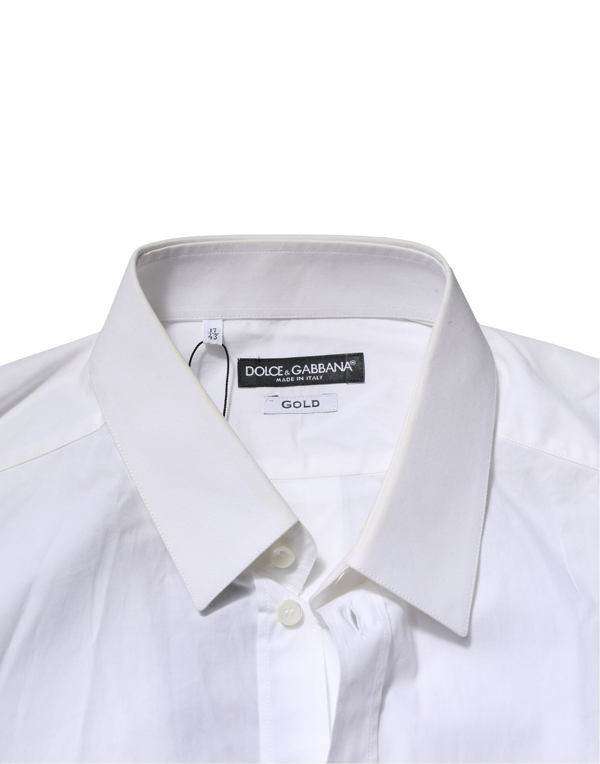Chemise homme Dolce & Gabbana GOLD en coton blanc à manches longues