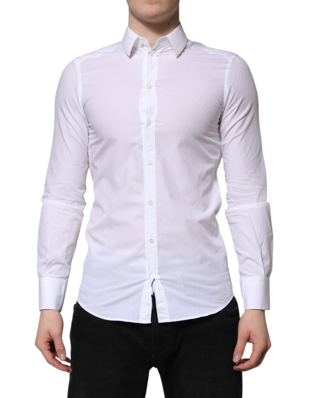 Chemise Dolce & Gabbana en Coton Blanc MARTINI à Manches Longues