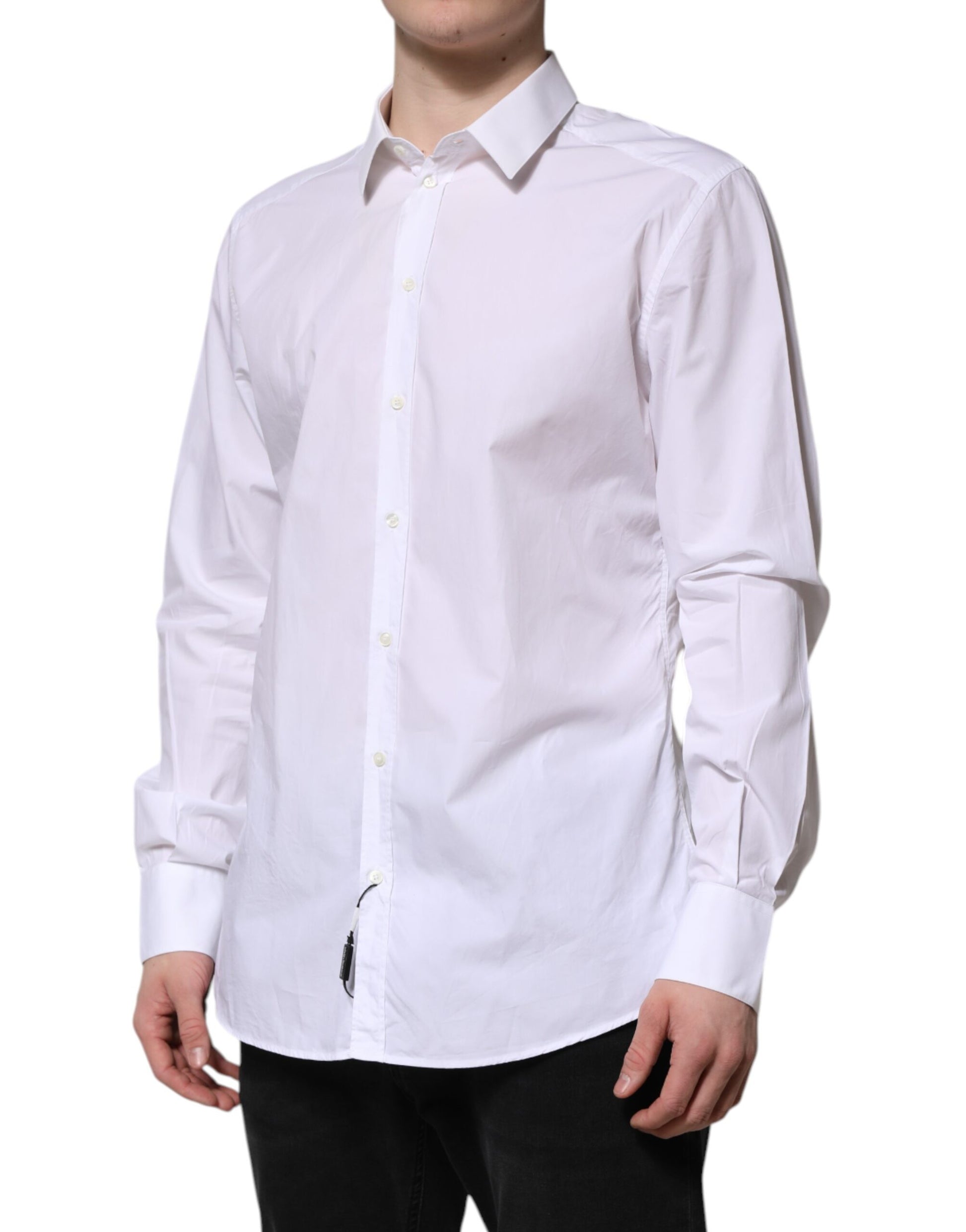 Chemise Dolce & Gabbana en coton blanc GOLD à manches longues