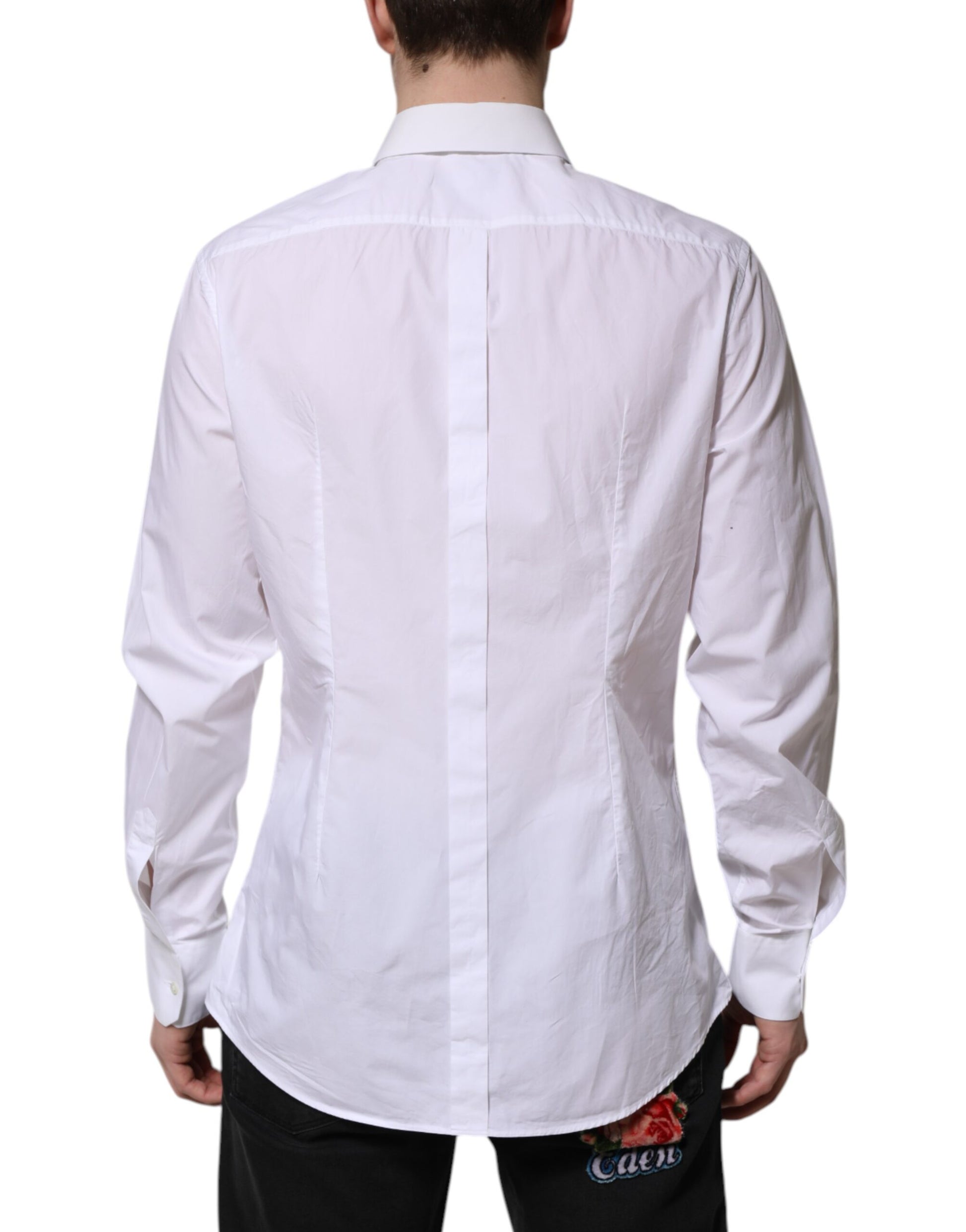 Chemise Dolce & Gabbana en coton blanc GOLD à manches longues