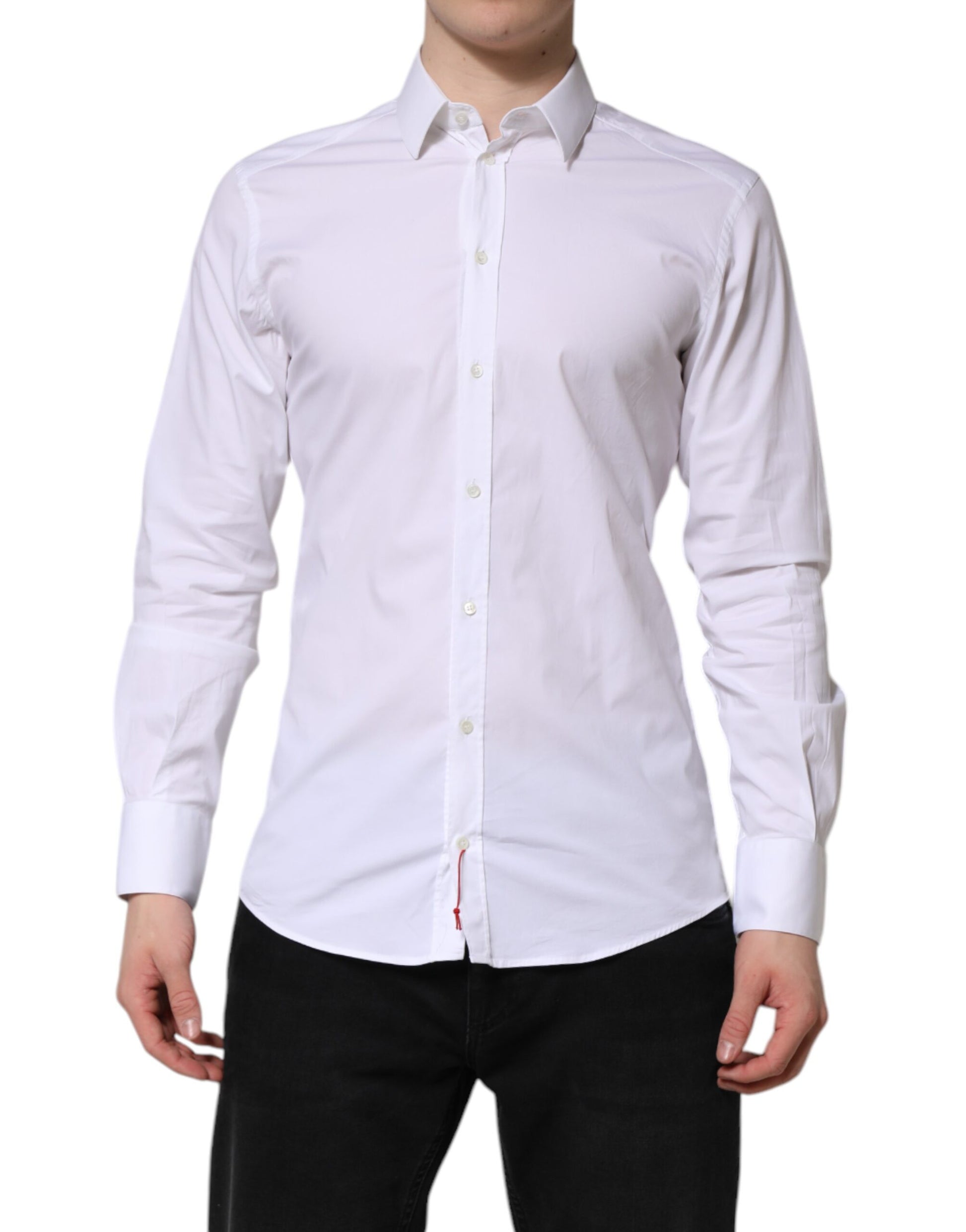 Chemise Dolce & Gabbana en coton blanc GOLD à manches longues