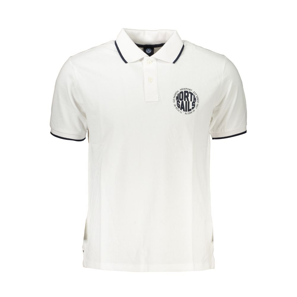 North Sails White Cotton Men Polo