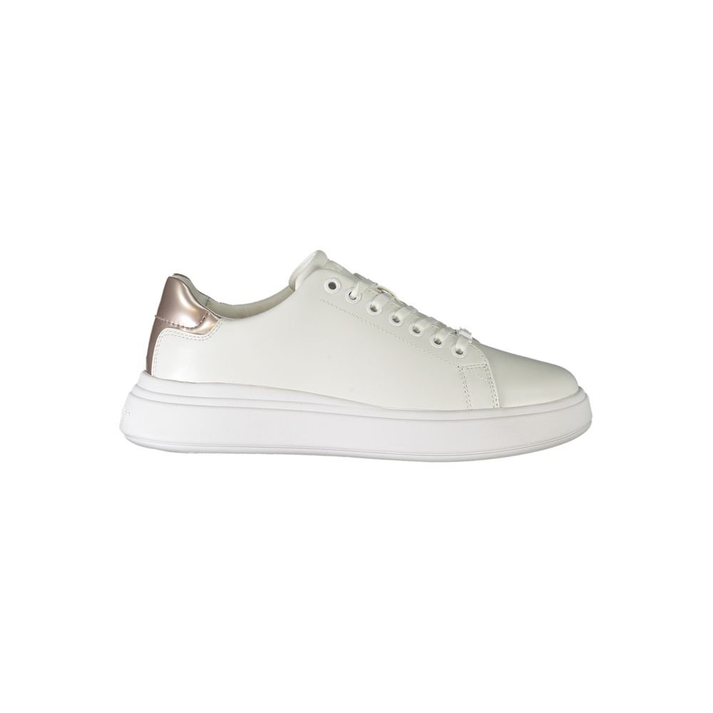 Baskets blanches en cuir pour femme Calvin Klein