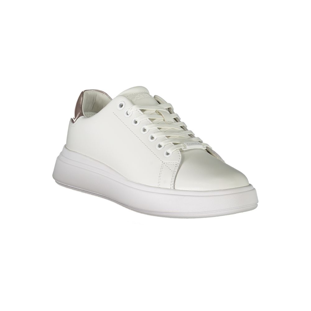 Baskets blanches en cuir pour femme Calvin Klein