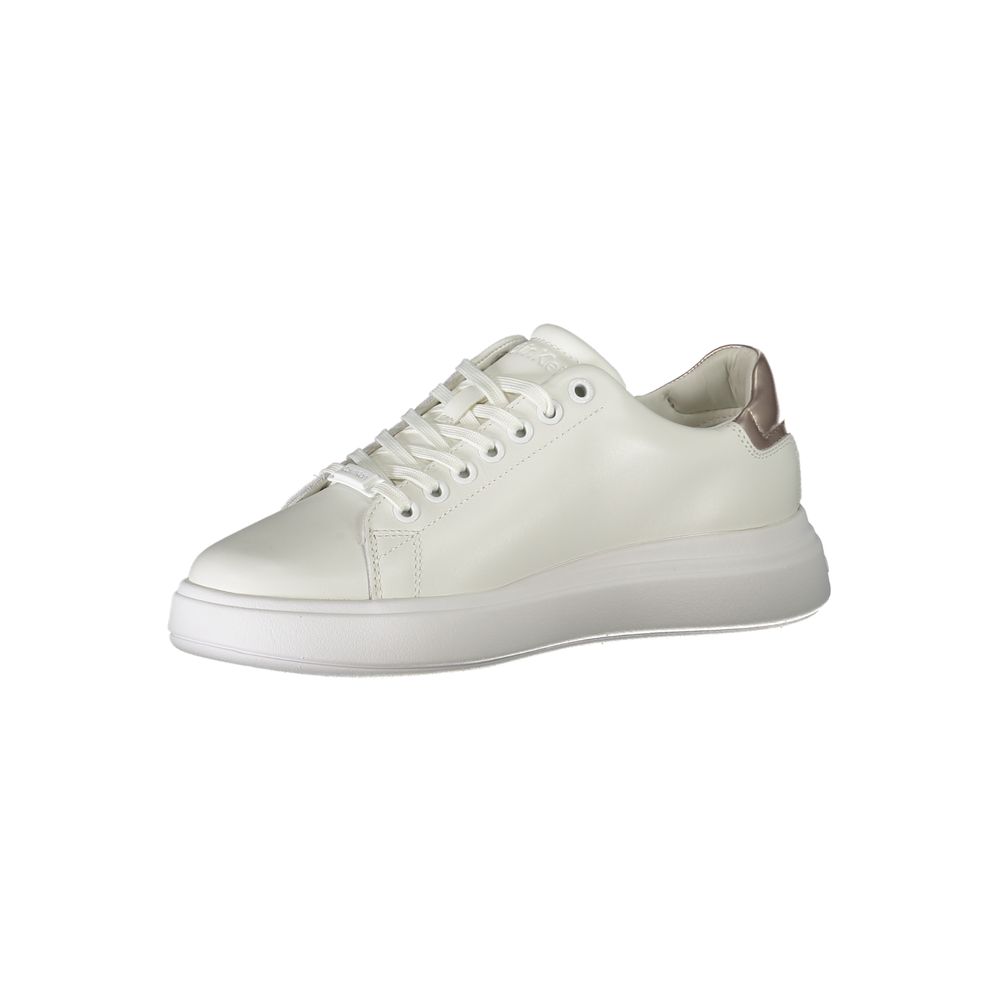 Baskets blanches en cuir pour femme Calvin Klein