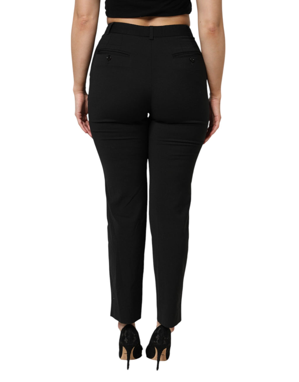 Pantalon fuselé taille haute Dolce & Gabbana noir pour le personnel
