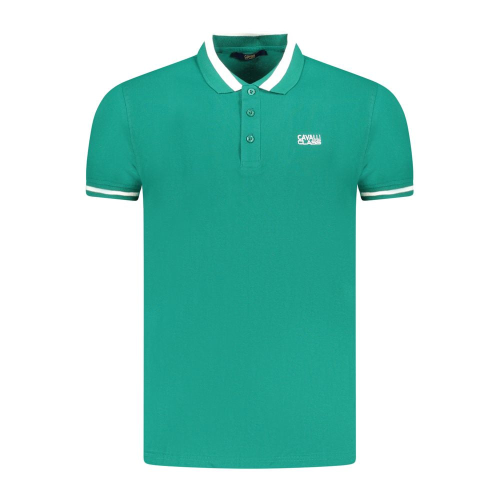 Cavalli Class Grünes Baumwoll-Herren-Polo