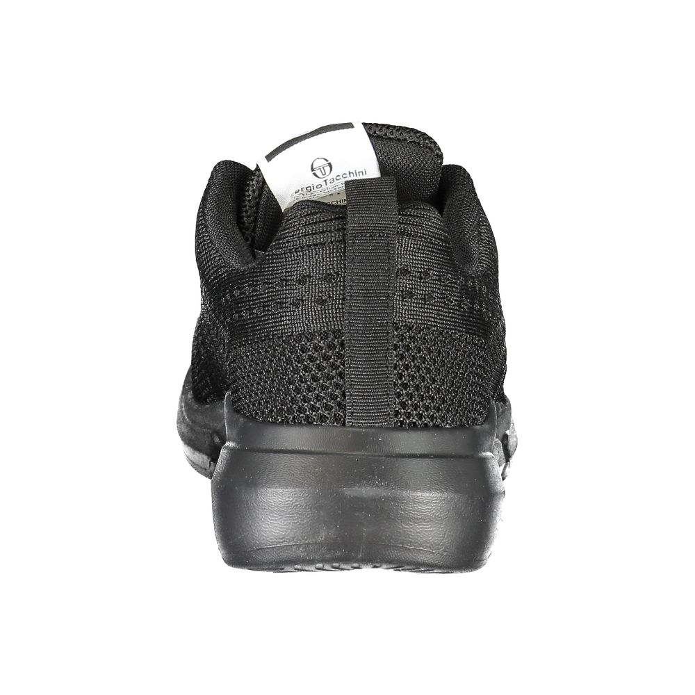 Sergio Tacchini – Elegante schwarze Schnür-Sneaker mit Kontrastdetails