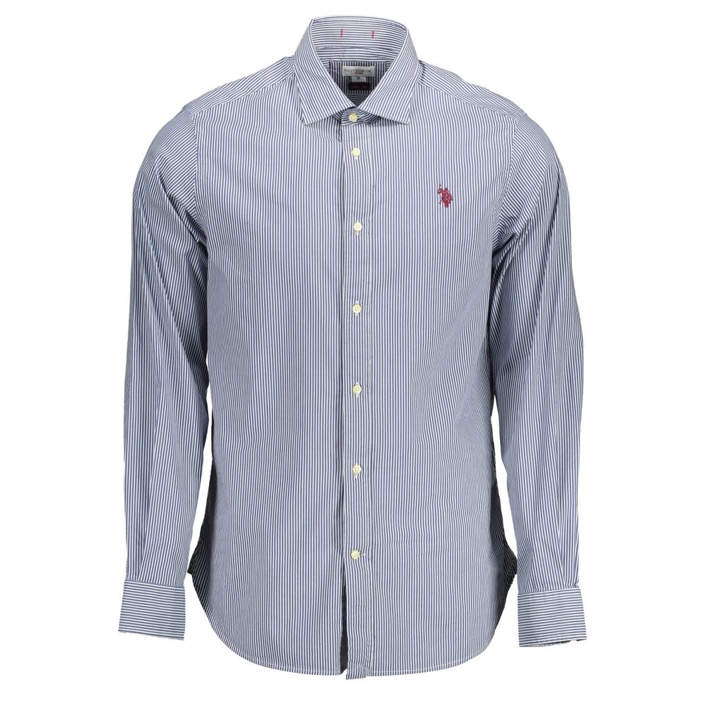 U.S. POLO ASSN. Chemise en coton bleue pour homme