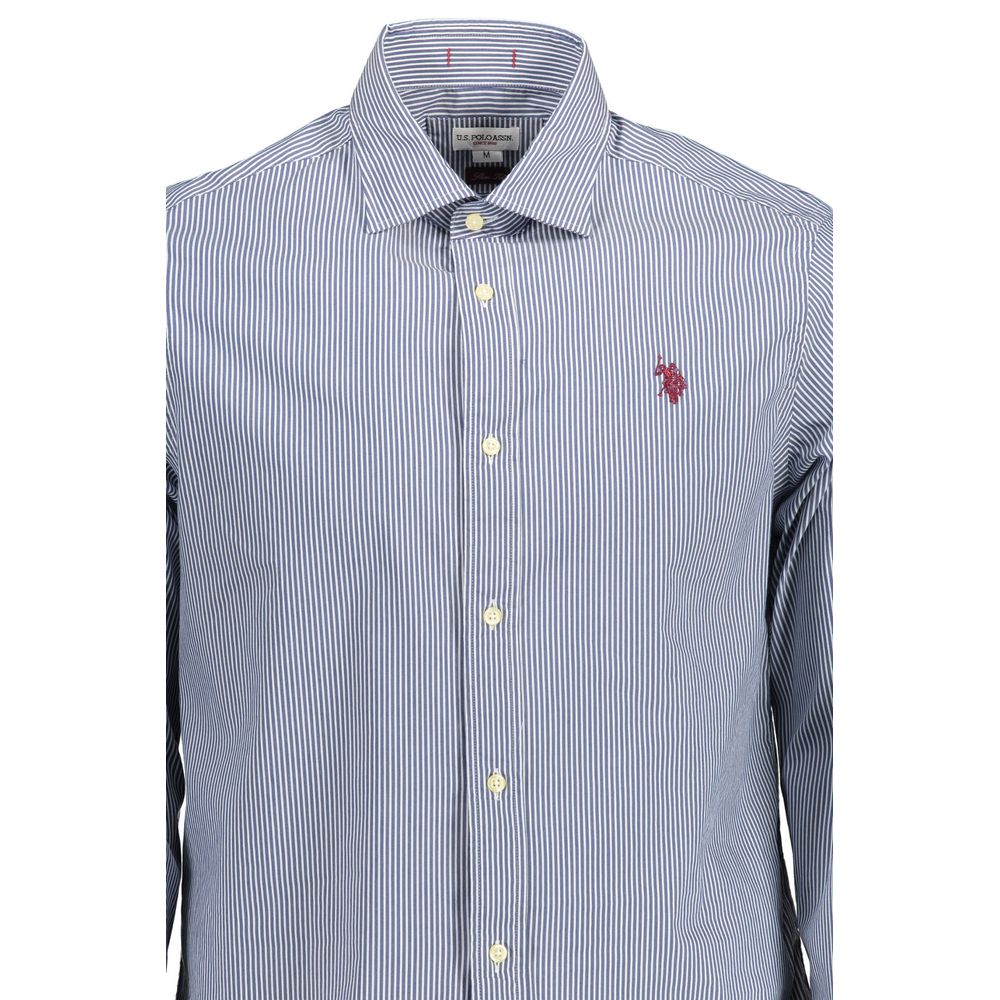 U.S. POLO ASSN. Chemise en coton bleue pour homme