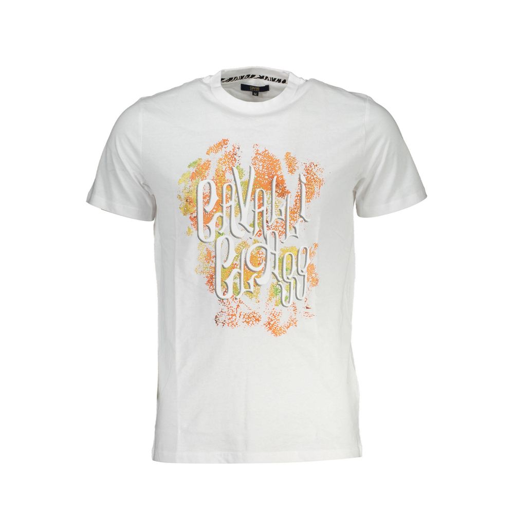 T-shirt homme en coton Cavalli Class blanc