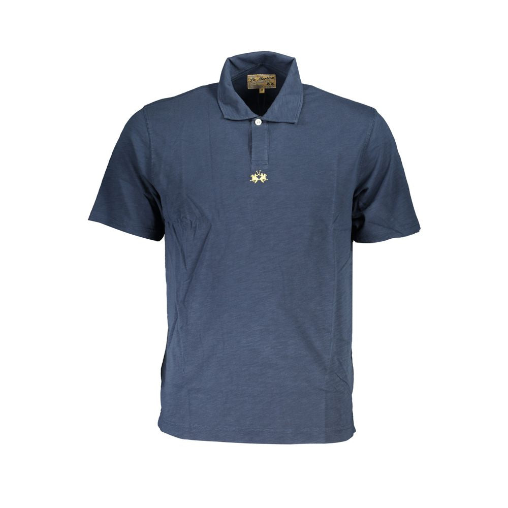 Polo homme en coton bleu La Martina
