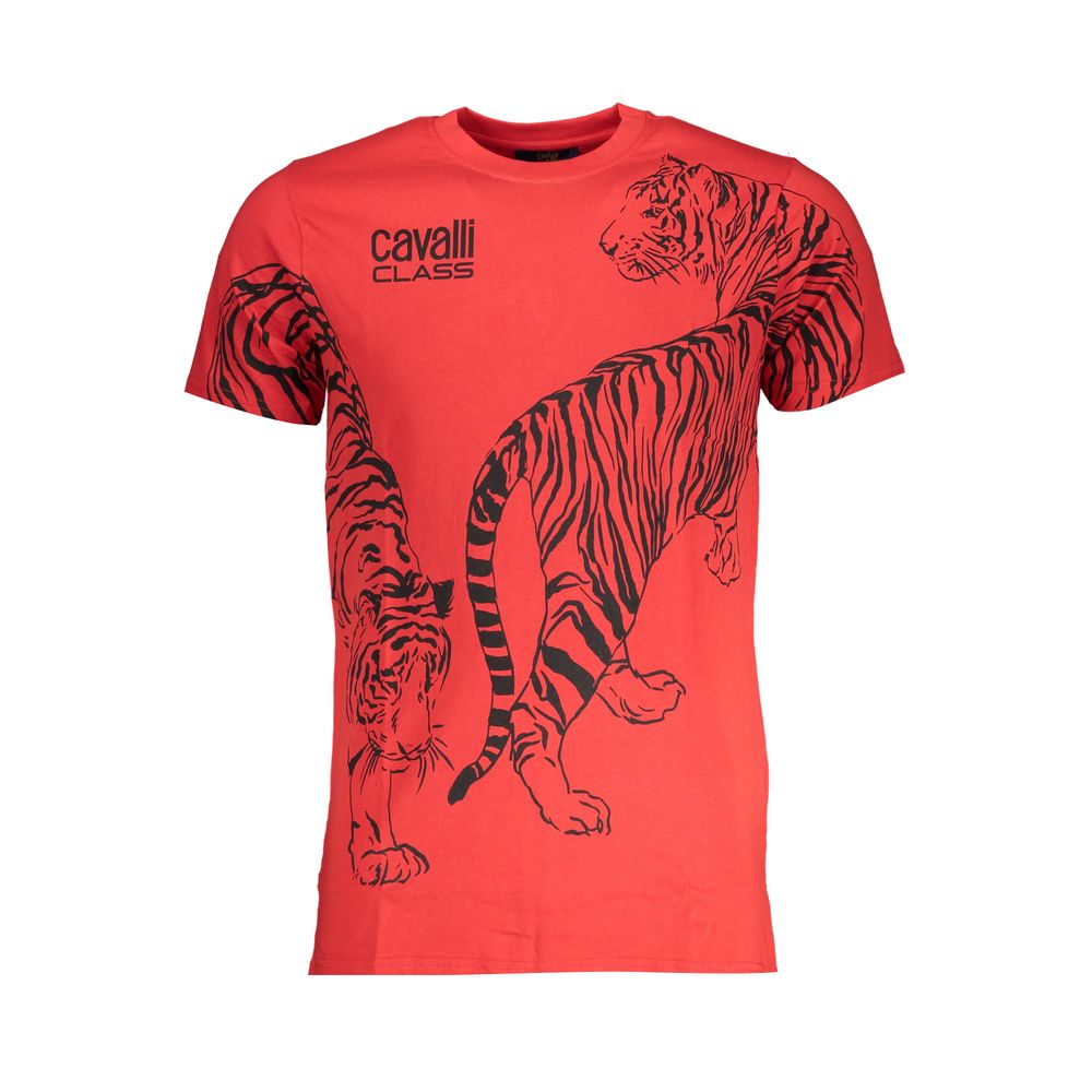 T-shirt rouge en coton Cavalli Class pour homme