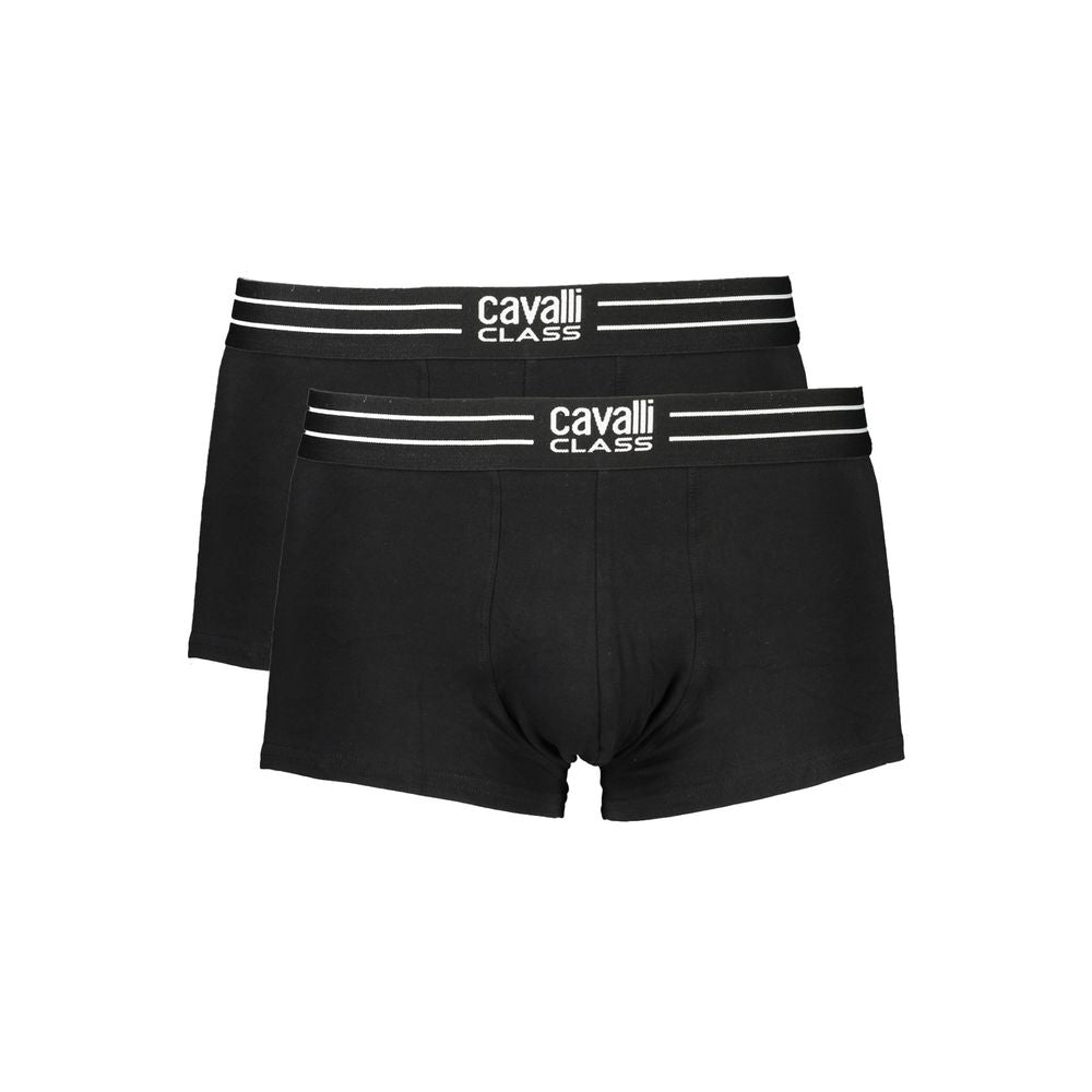 Caleçons boxers pour homme en coton noir Cavalli Class