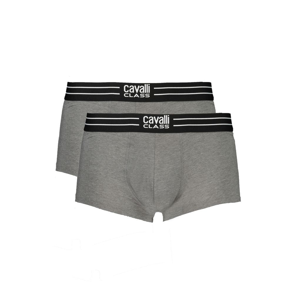 Caleçon en coton gris Cavalli Class pour homme