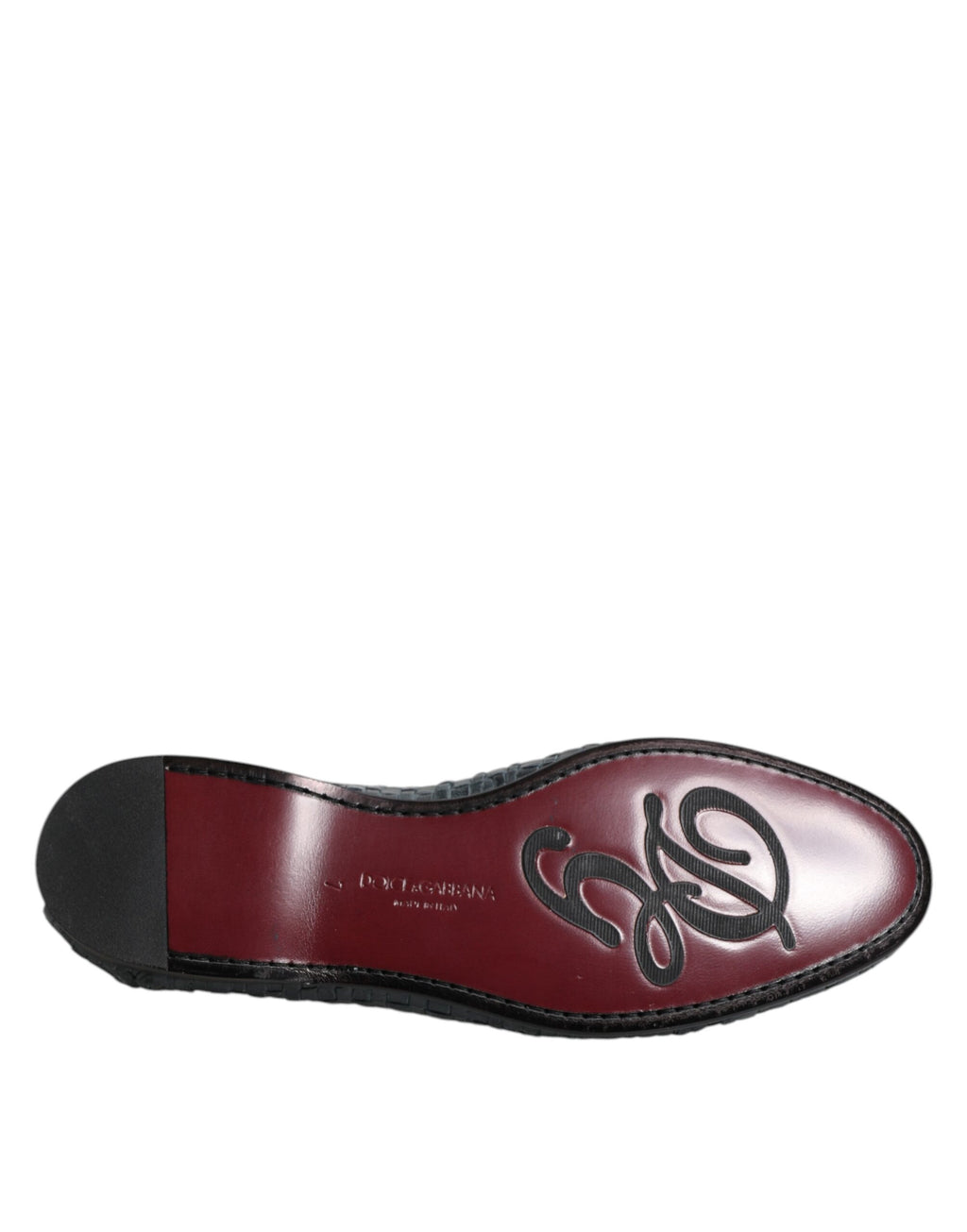 Chaussures Mocassins à Enfiler en Cuir Tressé Bleu Dolce & Gabbana