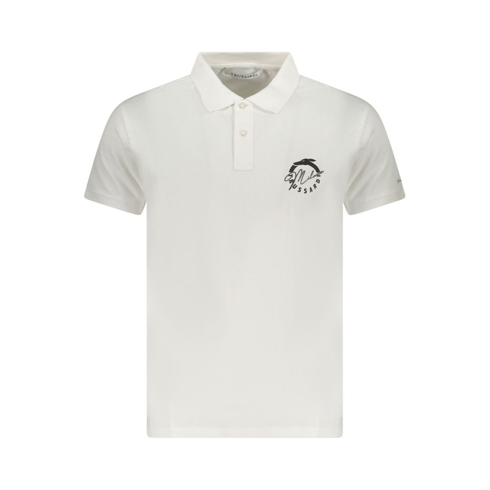 Polo Trussardi blanc en coton pour homme