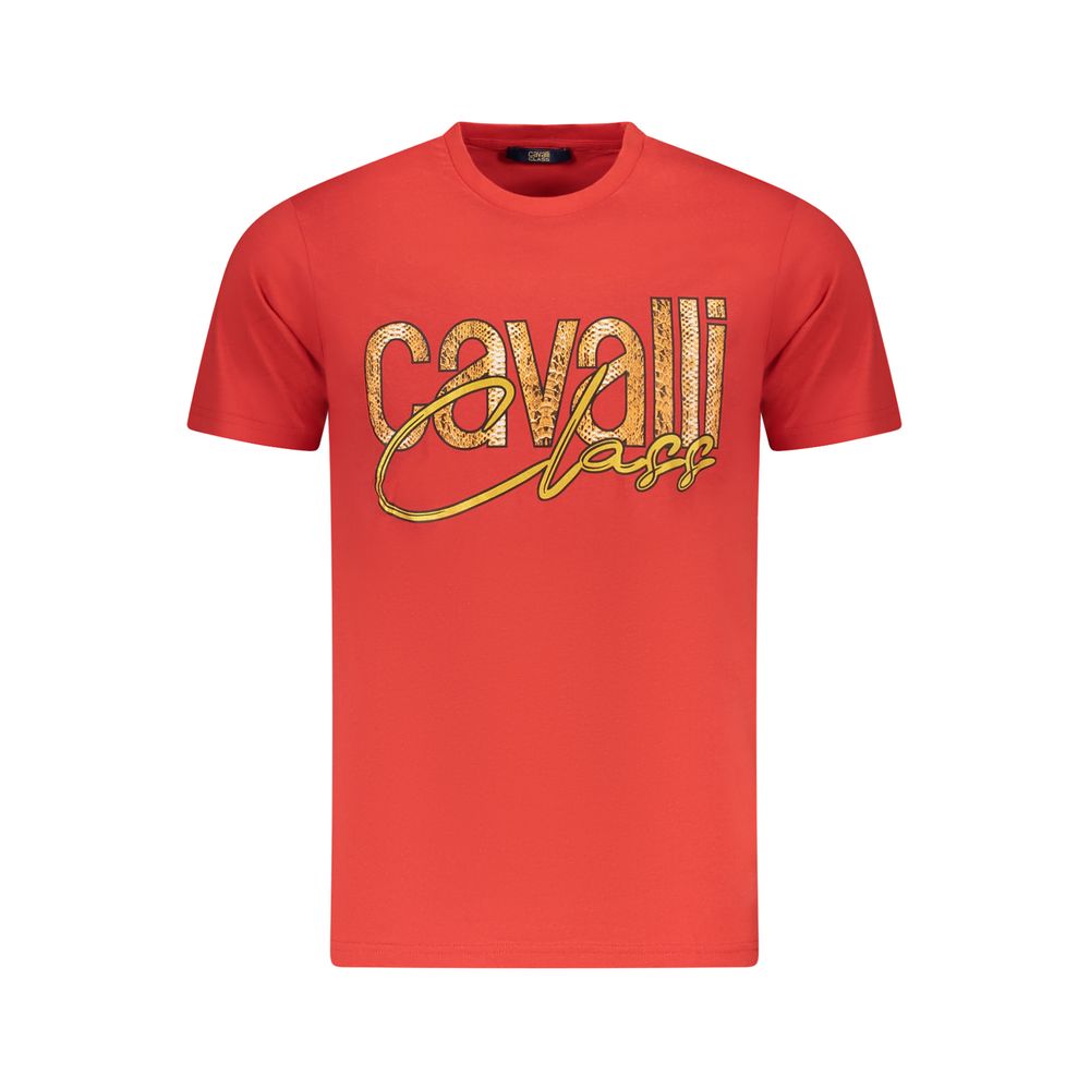 T-shirt en coton rouge Cavalli Class pour homme