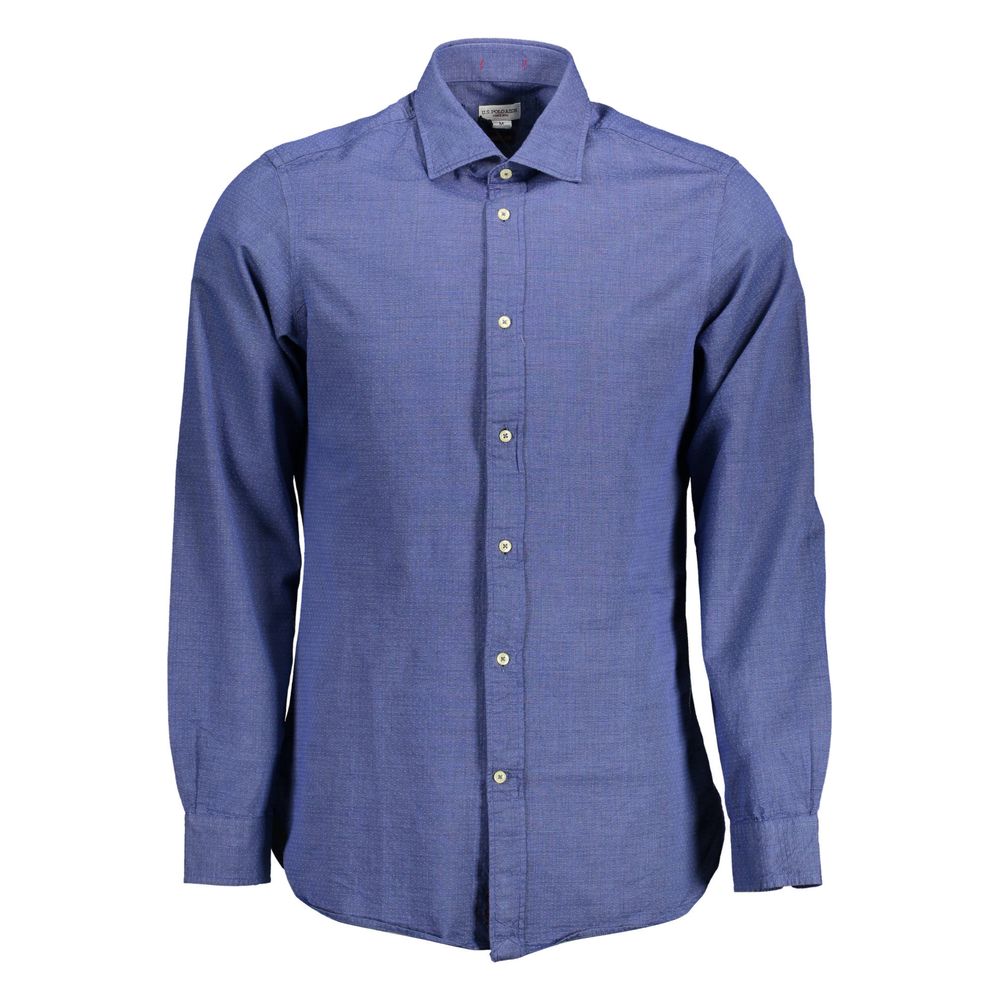 U.S. POLO ASSN. Chemise en coton bleue pour homme