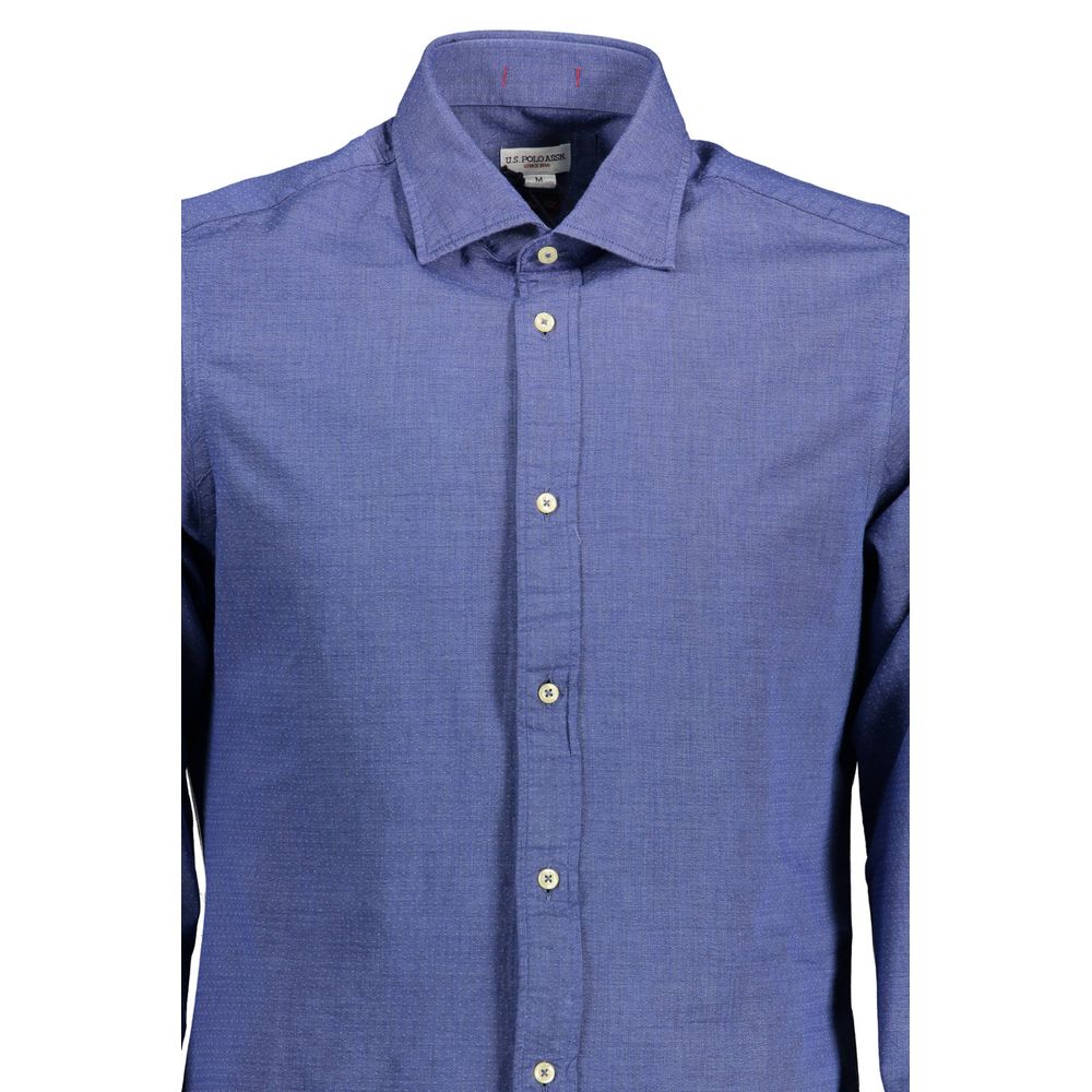 U.S. POLO ASSN. Chemise en coton bleue pour homme