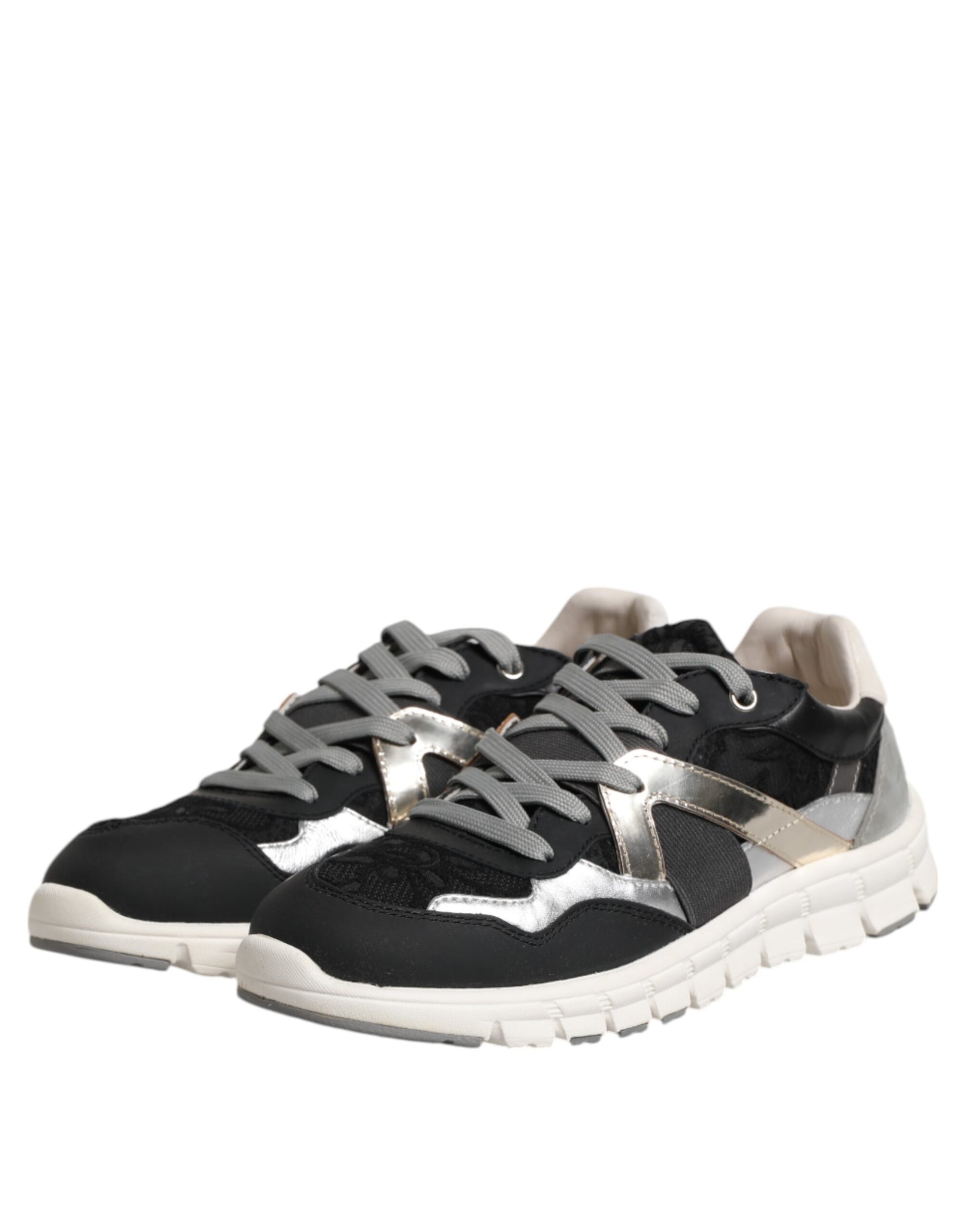 Dolce & Gabbana Multicolor Leather Suede Low Top Sneaker Shoes