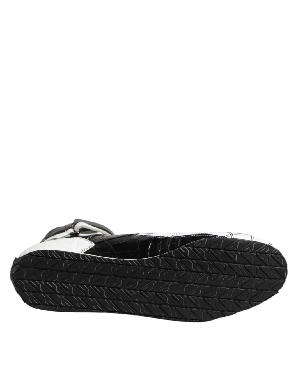 Chaussures montantes en cuir noir et blanc Dolce & Gabbana