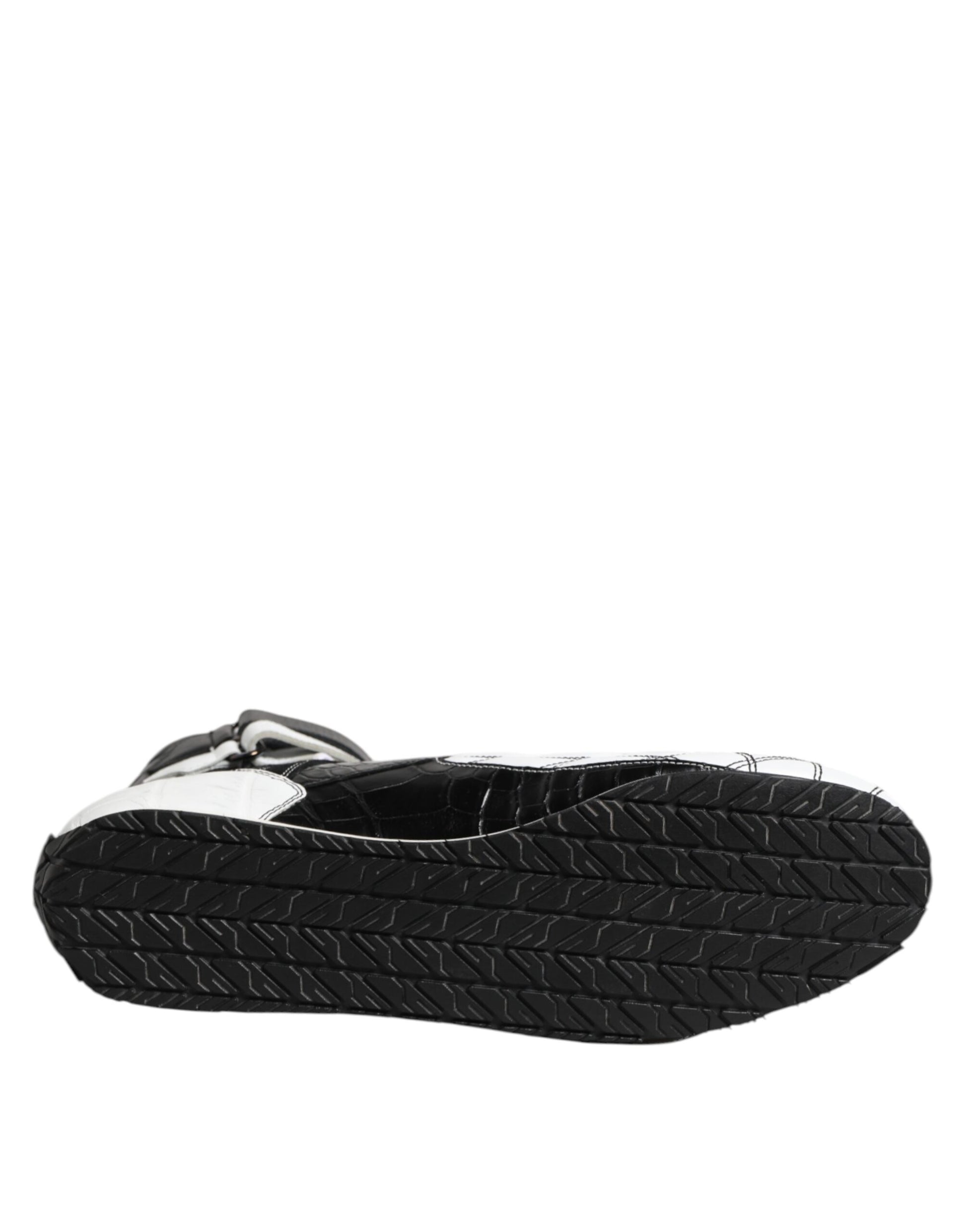 Chaussures montantes en cuir noir et blanc Dolce & Gabbana