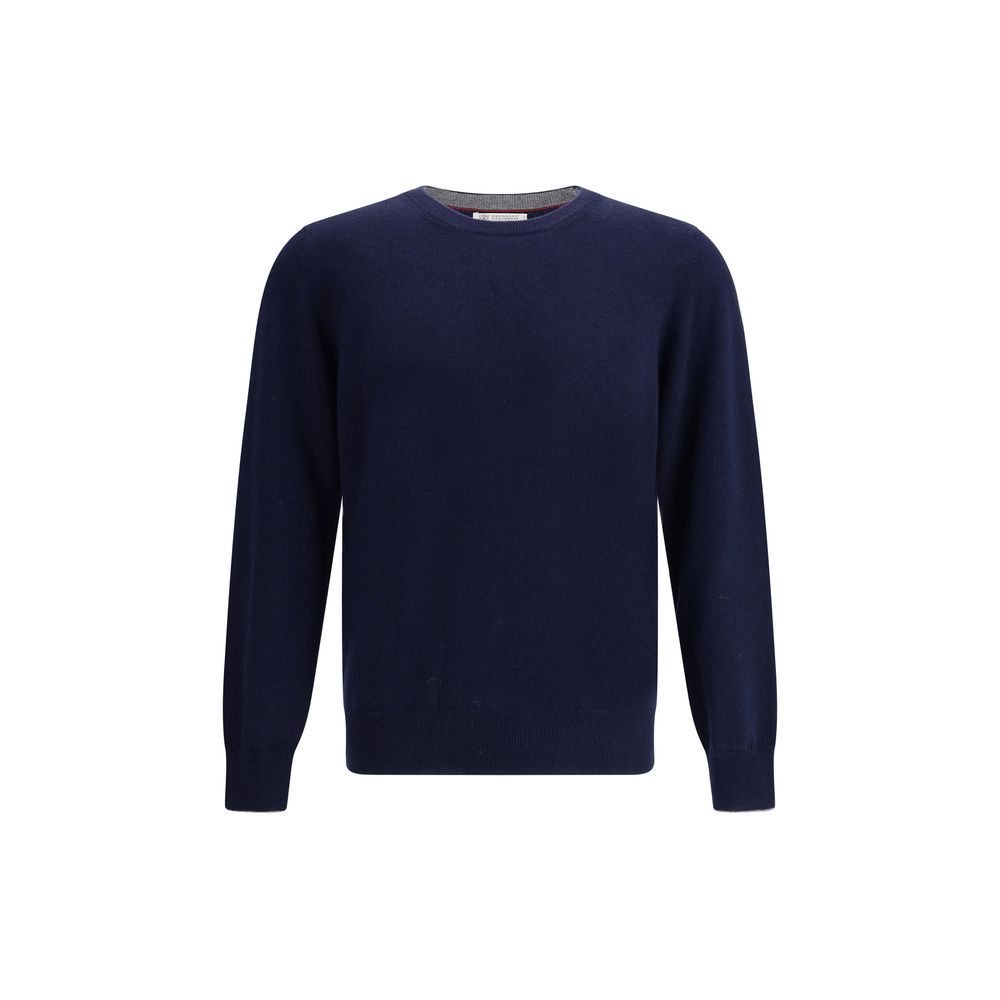Pull en cachemire bleu Brunello Cucinelli
