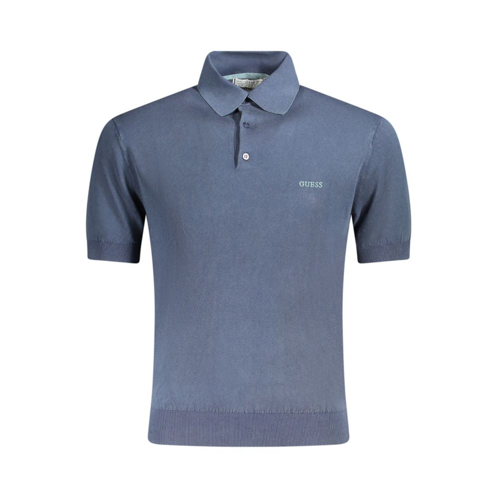 Polo homme Guess en coton bleu