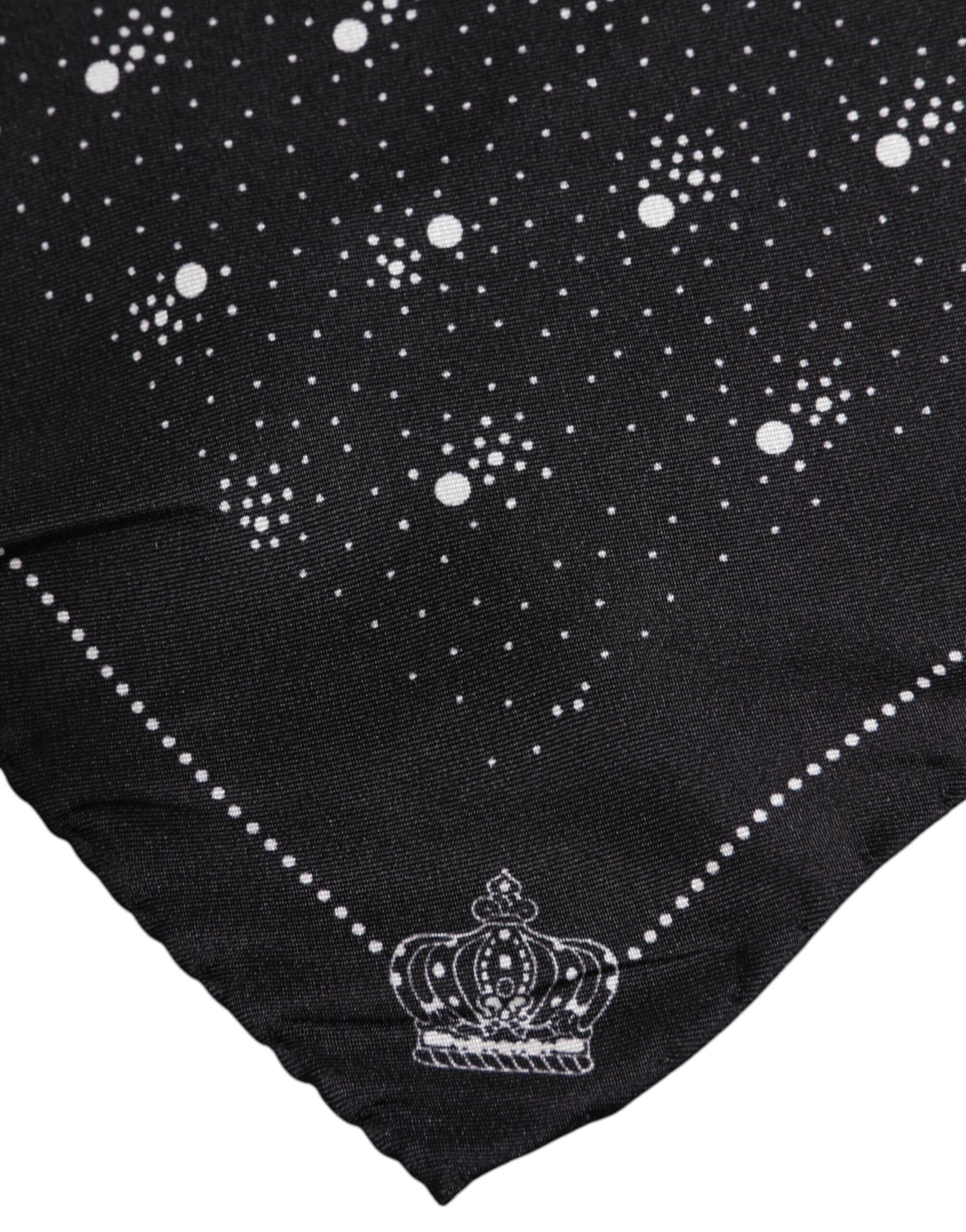Foulard carré Dolce & Gabbana imprimé noir et blanc pour homme