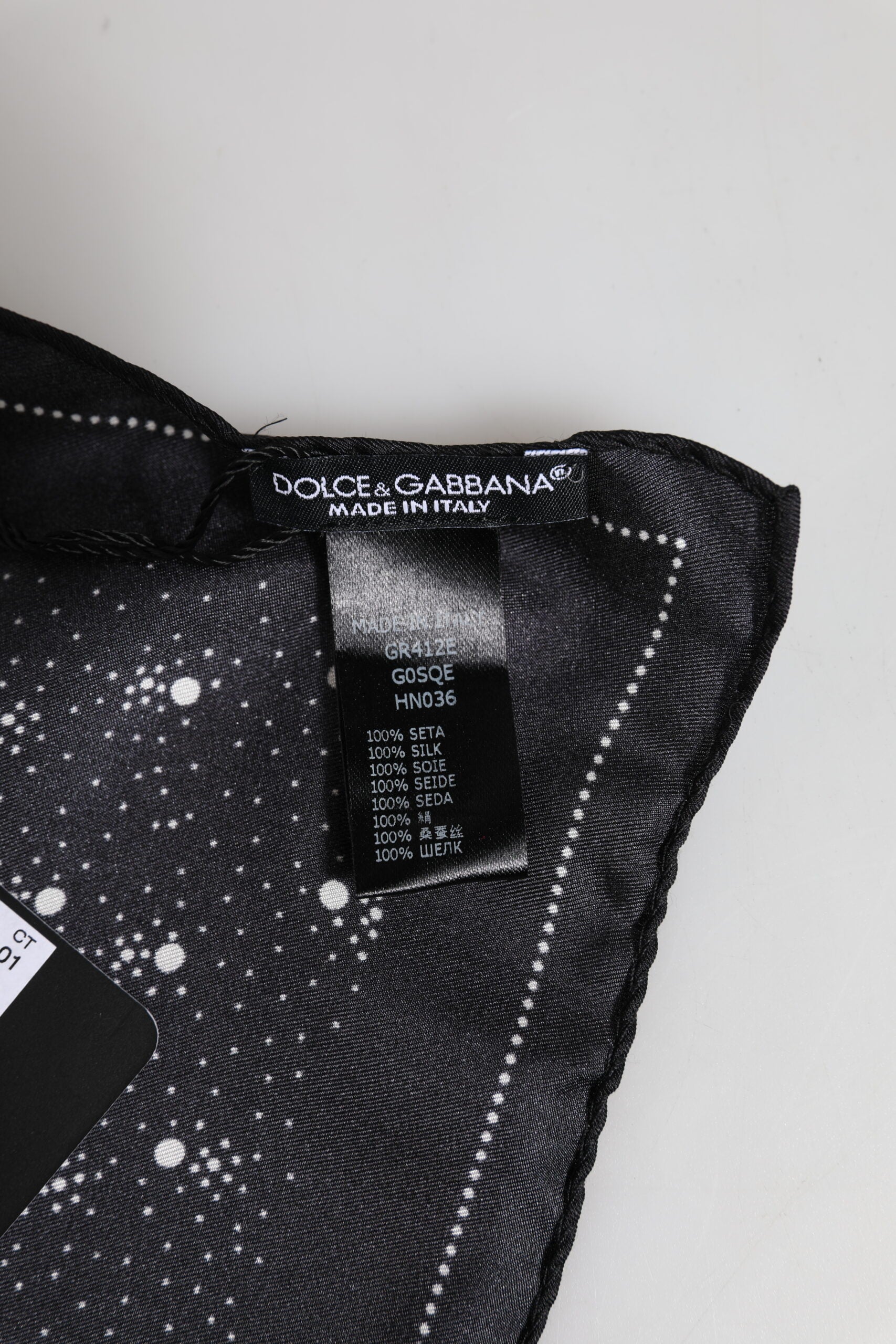Foulard carré Dolce & Gabbana imprimé noir et blanc pour homme