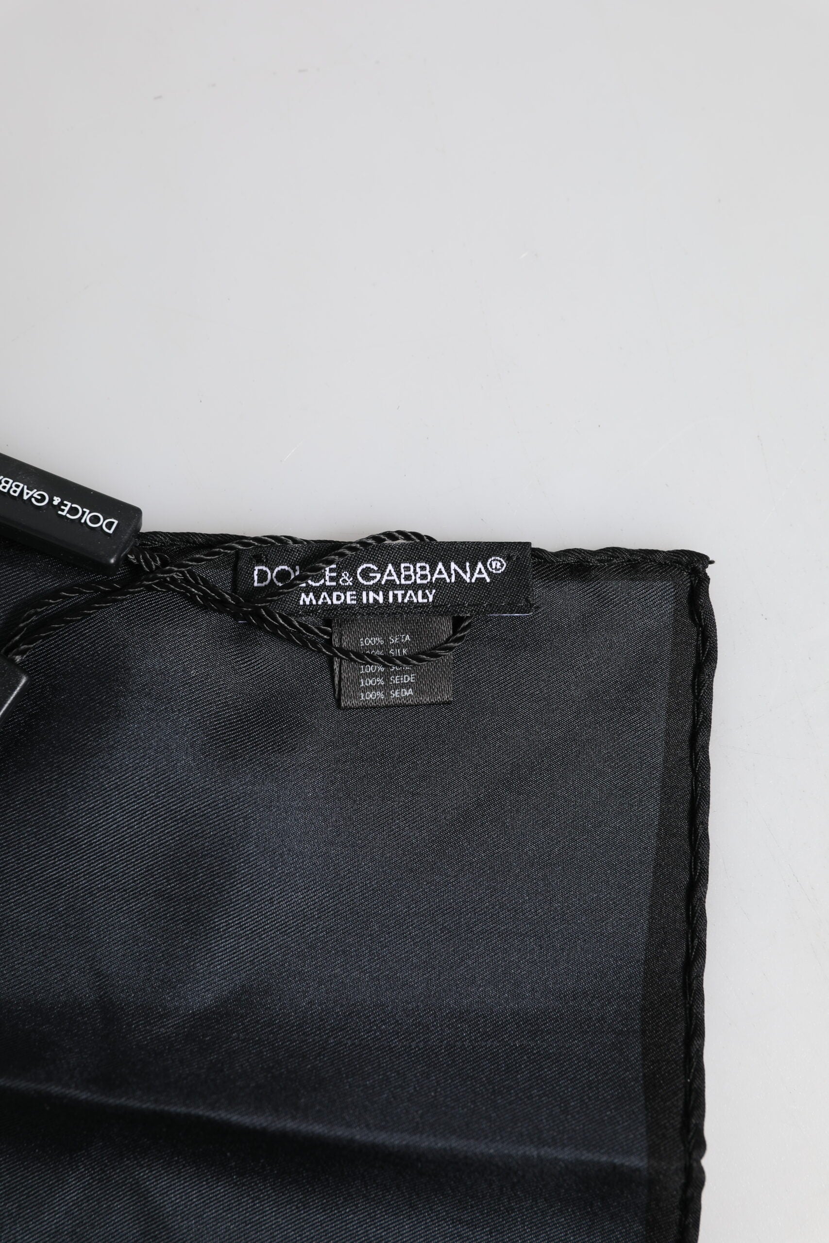 Foulard Écharpe Carrée en Soie Bleu DG Crown Dolce & Gabbana pour Homme